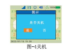 便攜式六合一氣體檢測儀關(guān)機(jī)提示
