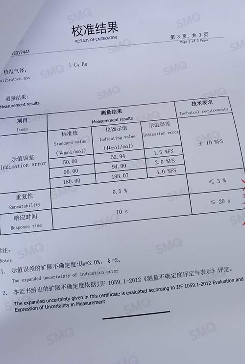 氣體檢測儀校準(zhǔn)報告