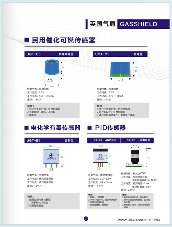 可燃氣體傳感器產(chǎn)品大全